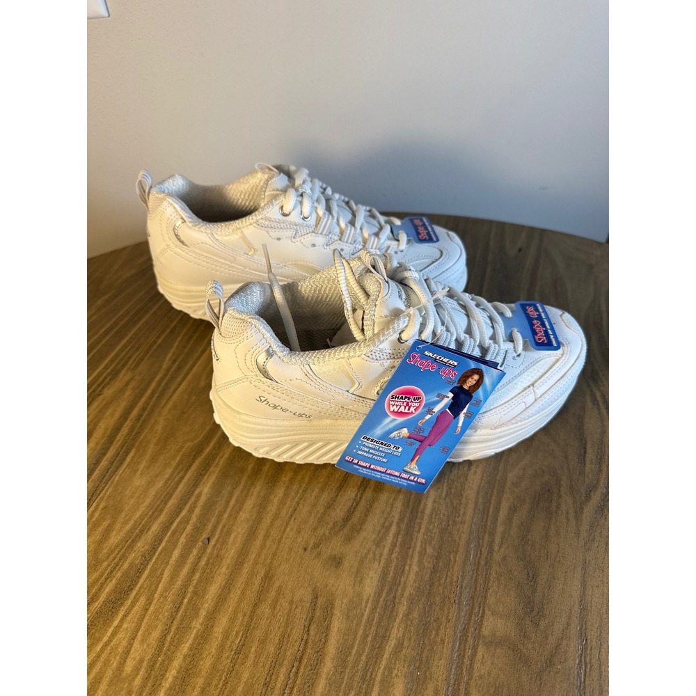 Skechers Shape-Ups Shoes Women's 6.5 Complete Set Box DVD Pamphlets White Toning - Picture 3 of 10